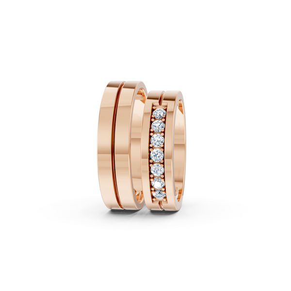 Elowen Seven Diamond Wedding Band Set