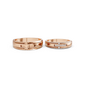 Aurelia Diamond Geometric Wedding Band Set