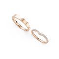 Elara V-Shaped Diamond Wedding Band Set