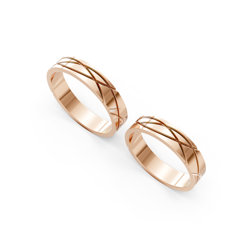 Elara Interwoven Wedding Band Set detail