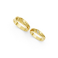 Elian Diamond Cross Wedding Band Set