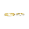Elara V-Shaped Diamond Wedding Band Set