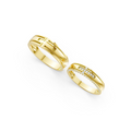 Aurelia Diamond Geometric Wedding Band Set