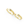 Elara Round Diamond Wedding Band Set