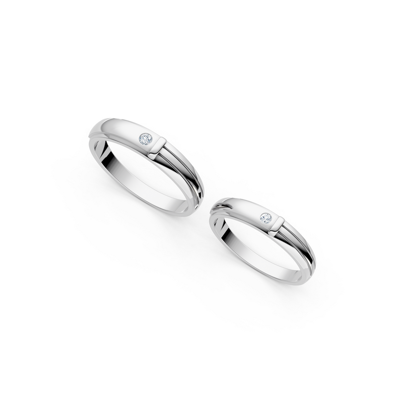 Aveline Diamond Wedding Band Set detail