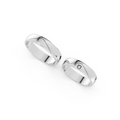 Aurelia Diamond Chevron Wedding Band Set
