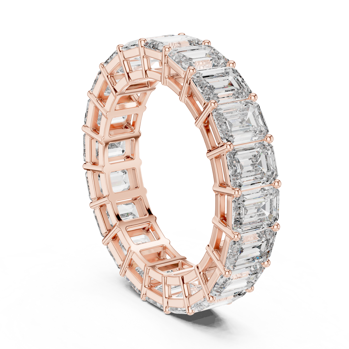 Elara Emerald Cut Diamond Eternity Band