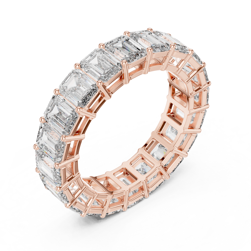 Elara Emerald Cut Diamond Eternity Band detail