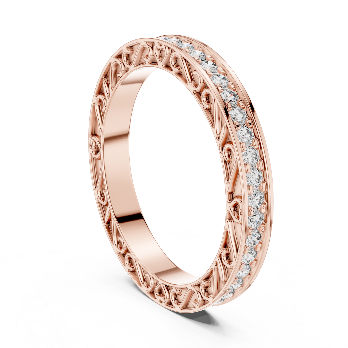 Celestine Diamond Filigree Eternity Band