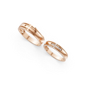 Aurelia Diamond Geometric Wedding Band Set