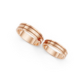 Valen Grooved Wedding Band Set
