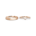 Elara V-Shaped Diamond Wedding Band Set
