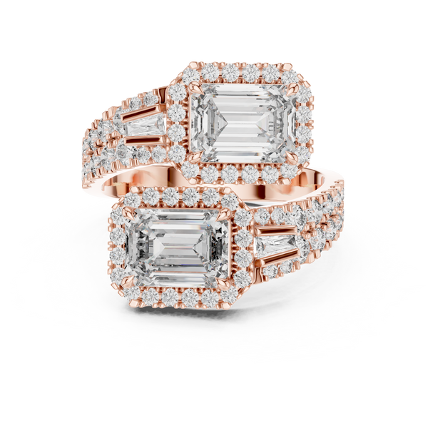 Celeste Emerald Halo Diamond Ring