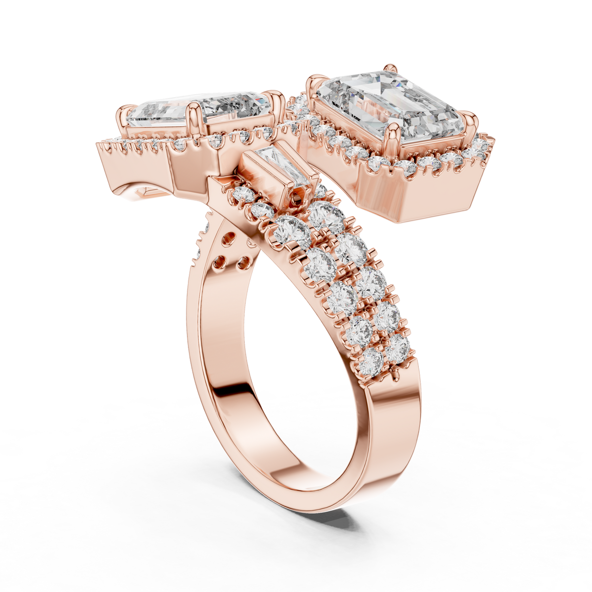Celeste Emerald Halo Diamond Ring