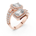 Celeste Emerald Halo Diamond Ring
