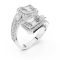 Celeste Emerald Halo Diamond Ring