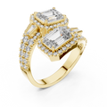 Celeste Emerald Halo Diamond Ring