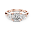Seraphina Cushion & Trillion Three Stone Diamond Ring