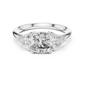 Seraphina Cushion & Trillion Three Stone Diamond Ring