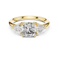 Seraphina Cushion & Trillion Three Stone Diamond Ring