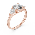 Seraphina Cushion & Trillion Three Stone Diamond Ring