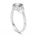 Seraphina Cushion & Trillion Three Stone Diamond Ring