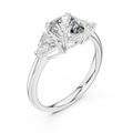 Seraphina Cushion & Trillion Three Stone Diamond Ring