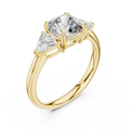 Seraphina Cushion & Trillion Three Stone Diamond Ring