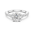 Celeste Three Stone Round & Trillion Diamond Ring