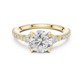 Celeste Three Stone Round & Trillion Diamond Ring