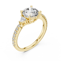 Celeste Three Stone Round & Trillion Diamond Ring