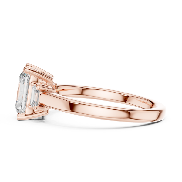 Elodie Three Stone Radiant & Emerald Cut Diamond Ring