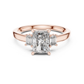 Elodie Three Stone Radiant & Emerald Cut Diamond Ring