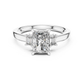 Elodie Three Stone Radiant & Emerald Cut Diamond Ring
