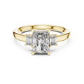 Elodie Three Stone Radiant & Emerald Cut Diamond Ring