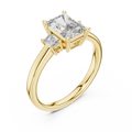 Elodie Three Stone Radiant & Emerald Cut Diamond Ring
