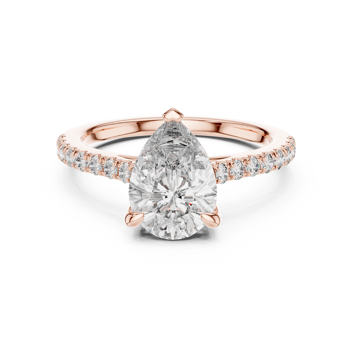 Seraphine Pear Cut Pavé Diamond Ring