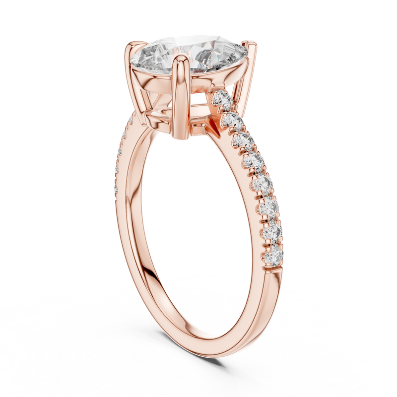 Seraphine Pear Cut Pavé Diamond Ring detail
