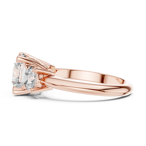 Celeste Three Stone Round Brilliant Diamond Ring