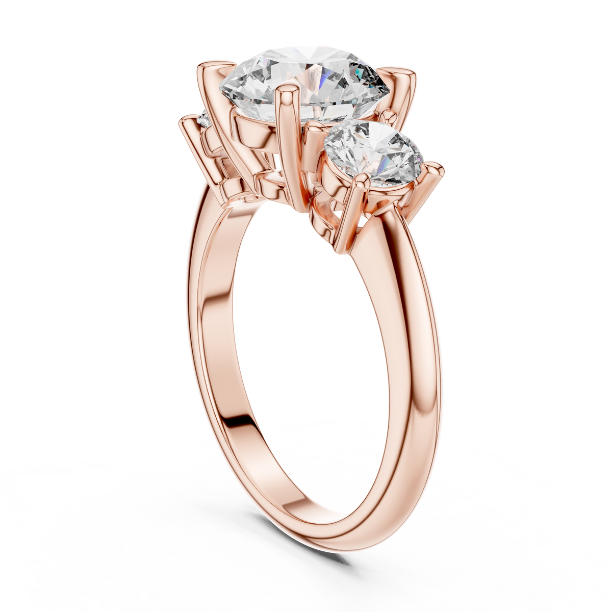 Celeste Three Stone Round Brilliant Diamond Ring