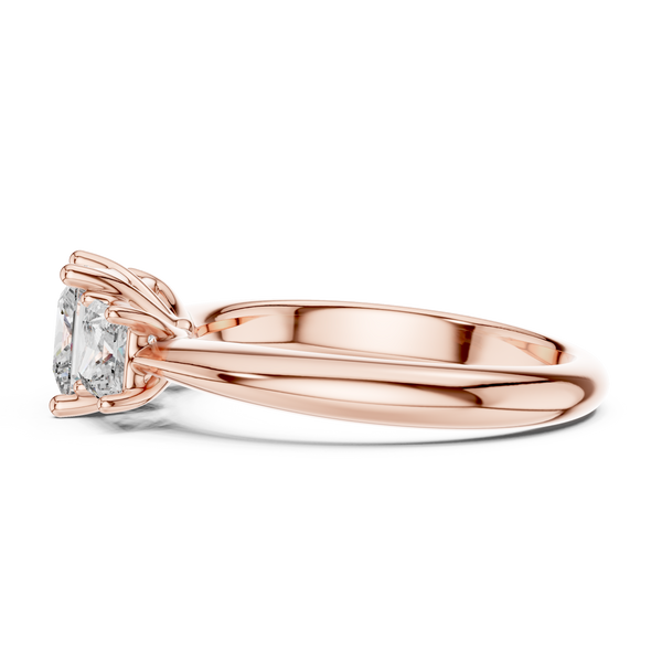 Elodie Three Stone Princess Cut Diamond Ring