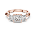 Elodie Three Stone Princess Cut Diamond Ring