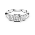 Elodie Three Stone Princess Cut Diamond Ring