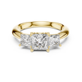 Elodie Three Stone Princess Cut Diamond Ring