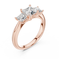 Elodie Three Stone Princess Cut Diamond Ring