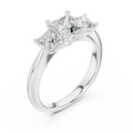 Elodie Three Stone Princess Cut Diamond Ring
