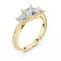 Elodie Three Stone Princess Cut Diamond Ring