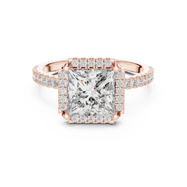 Aurelia Princess Cut Halo Diamond Ring