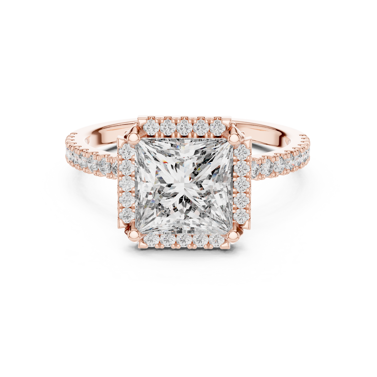 Aurelia Princess Cut Halo Diamond Ring