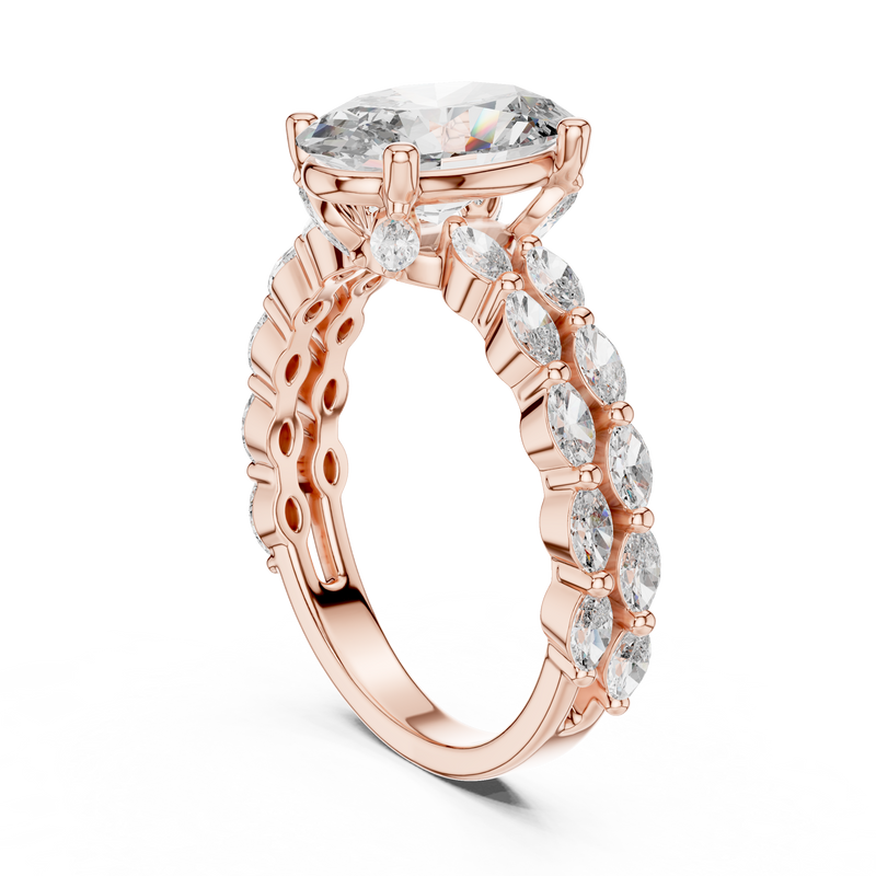 Elara Oval & Marquise Diamond Ring detail